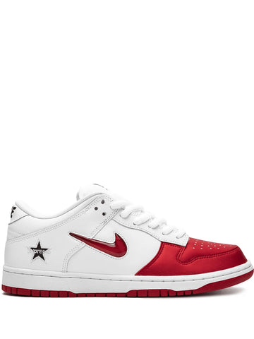 X Supreme Sb Dunk Low Jewel Swoosh Red/White Sneakers