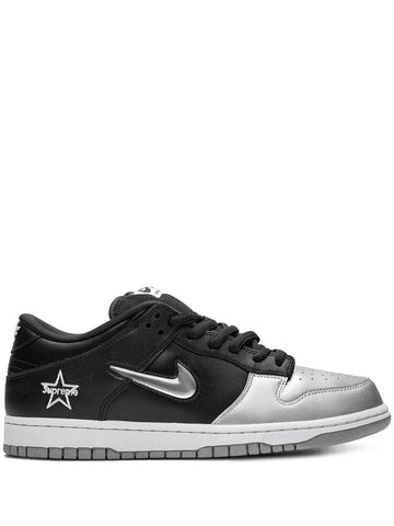 X Supreme Sb Dunk Low Og Qs Jewel Swoosh Silver/Black Sneakers